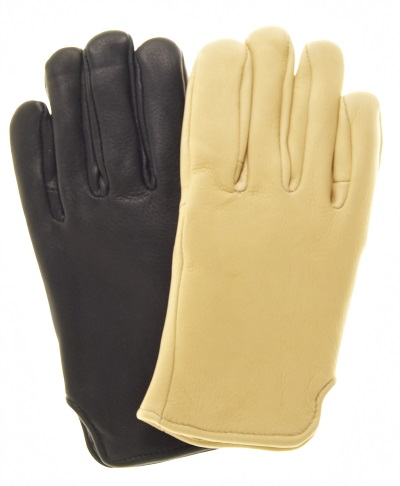 Black Deerskin Gloves with Thinsulate® Lining (Size: 9)
